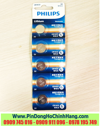 Vỉ 5 viên Pin Philips CR1632 